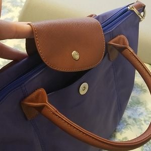 NEW Lightweight Nylon Tote with Crossbody Straps in Purple
